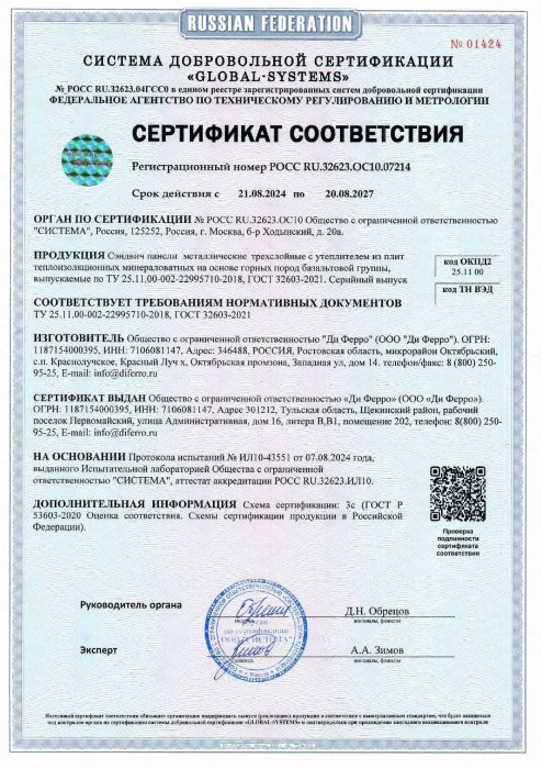 Сертификат соответствия МВУ ТУ, ГОСТ 32603-2021